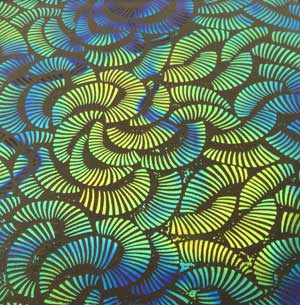 96 Pre Made Etched Pattern #078 Feathers, Fusion Salmon CBS Dichroic on Thin Clear Glass