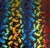 96 Pre Made Etched Pattern #089 Dragonflys, RBC Candy Dichroic on Thin Clear Glass