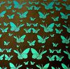 96 Pre Made Etched Pattern #094 Small Butterflies, R-Silver Blue Dichroic on Thin Clear Glass