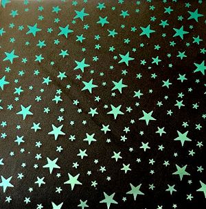 96 Pre Made Etched Pattern #097 Stars, R Silver Blue Dichroic on System 96 Thin Clear Glass
