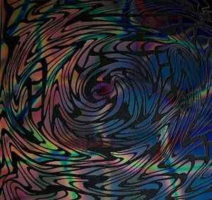 96 Pre Made Etched Pattern #116 Vortex 2, Corkscrew CBS Dichroic on Thin Black Glass