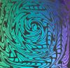 96 Pre Made Etched Pattern #116 Vortex 2, RB2 CBS Dichroic on Thin Clear Glass