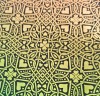 96 Pre Made Etched Pattern #122 Celtic Hearts, Mixture CBS Dichroic on Thin Black Glass
