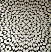 96 Pre Made Etched Pattern #123 Exploding Hearts, R-Silver CBS Dichroic on Thin Clear Glass