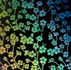 96 Pre Made Etched Pattern #127 Cherry Blossom, Mixture Dichroic on Thin Black Glass
