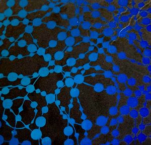 96 Pre Made Etched Pattern #143 Waterbeads, RB2 (Cool) CBS Dichroic on Thin Clear Glass