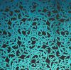 96 Pre Made Etched Pattern #147 Nouveau Curls, Pink Teal CBS Dichroic on Thin Clear Glass