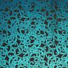 96 Pre Made Etched Pattern #147 Nouveau Curls, Pink Teal Dichroic on Thin Clear Glass