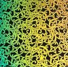 96 Pre Made Etched Pattern #147 Nouveau Curls, RB2 #1 CBS Dichroic on Thin Black Glass