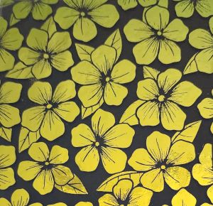 96 Pre Made Etched Pattern #159 Plumeria, Cyan Copper CBS Dichroic on Thin Clear Glass