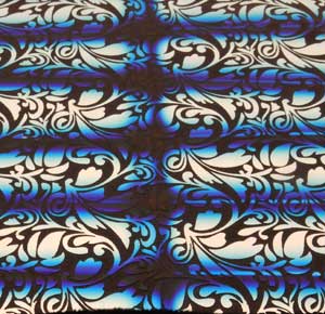 96 Pre Made Etched Pattern #162 French Leaves, RBA Silver Dichroic on Thin Black Glass