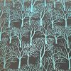 96 Pre Made Etched Pattern #174 Tree Silhouette, Red Silver Blue CBS Dichroic #01 on Thin Clear Glass #2