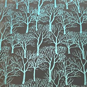 96 Pre Made Etched Pattern #174 Tree Silhouette, Red Silver Blue CBS Dichroic #01 on Thin Clear Glass #2