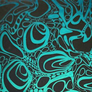 96 Pre Made Etched Pattern #192 Cell Slide, Pink Teal CBS Dichroic on Thin Clear Glass