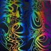 96 Pre Made Etched Pattern #192 Cell Slide, RBC Green Magenta CBS Dichroic on Thin Clear Glass