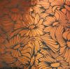 96 Pre Made Etched Pattern #194 Tripin' Sunflowers, Salmon CBS Dichroic on Thin Clear Glass