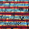 96 Pre Made Etched Pattern #196 Patchwork, RBA Candy Dichroic on Thin Black Glass