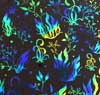 96 Pre Made Etched Pattern #199 Seaweed #2, Cool Lava Dichroic on Thin Black Glass