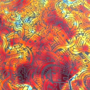 96 Pre Made Etched Pattern #200 Twisty Town, Aurora Borealis Candy CBS Dichroic on Thin Black Glass