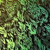 96 Pre Made Etched Pattern #231 Flame, Aurora Borealis Blue Gold CBS Dichroic on Thin Clear Glass