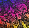96 Pre Made Etched Pattern #231 Flame, Rainbow D G-Magenta Blue CBS Dichroic on Thin Black Glass