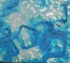 96 Sand Carved Pattern #089 Dragonflies, Fusion R-Silver Dichroic on Turquoise Glass
