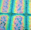 96 Sand Carved Pattern #089 Dragonflies, RBB G-Magenta Blue Dichroic on Aqua Glass