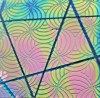 96 Sand Carved Pattern #211 Twirler, Pixie Stix G-Pink Dichroic on Gray & White Swirl Glass