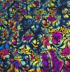 90 Pre Made Etched Pattern #162 French Leaves, Fusion RB2 Dichroic on Thin Black Glass
