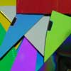 90 1/2 Pound (8oz) CBS Crinklized Dichroic Scrap on Clear and Black Thin Glass