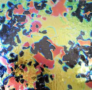 90 Splatter Cyan Copper & Black Cherry on Thin Clear