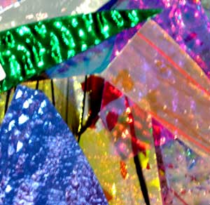 Dichroic glass scraps by the pound 