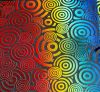 90 Pre Made Etched Pattern #148 Psycho Circles, RBD Candy CBS Dichroic on Thin Black Glass