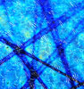90 Pixie Stix Blue Gold CBS Dichroic on Florentine Thin Glass