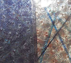 90 Pixie Stix Silver Dichroic on Blue Florentine Thin Glass