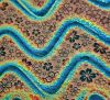 90 Sand Carved Pattern #210 Sakura, Twizzle Black Cherry CBS  Dichroic on Emerald OP Glass