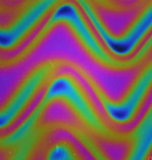 90 Twizzle Green Magenta Blue Dichroic on Thin Glass